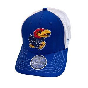 Zephyr Kansas Jayhawks KU Stretch Fit Hat Large Royal White Outdoor College NEW